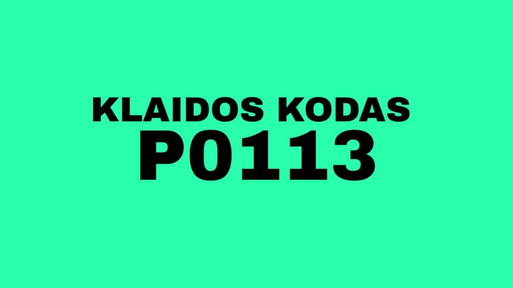 P0113 klaidos kodas: kodėl variklis mato -40°C šaltį?