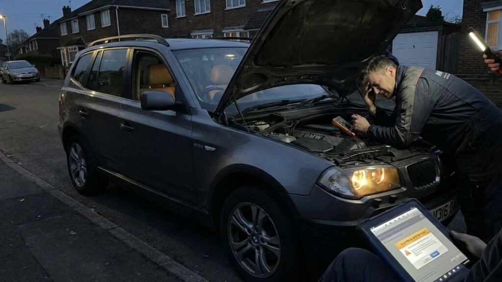 BMW X3 2.0d elektronikos problemos, kodėl gęsta šviesos?